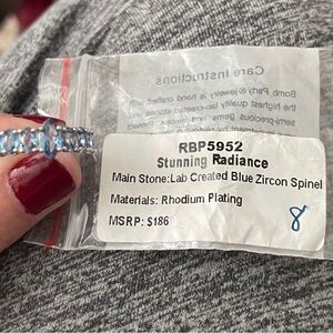 Blue Zircon Spinel Ring